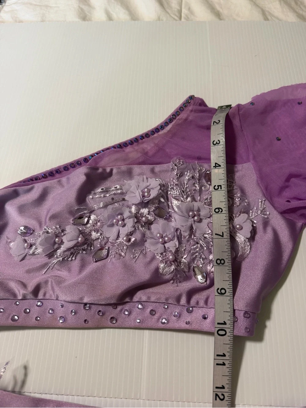 Patrick J designs solo custom dance costume 2 piece lavender purple fara MA adul